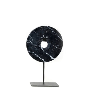 THE MARBLE DISC ON STAND - BLACK - M