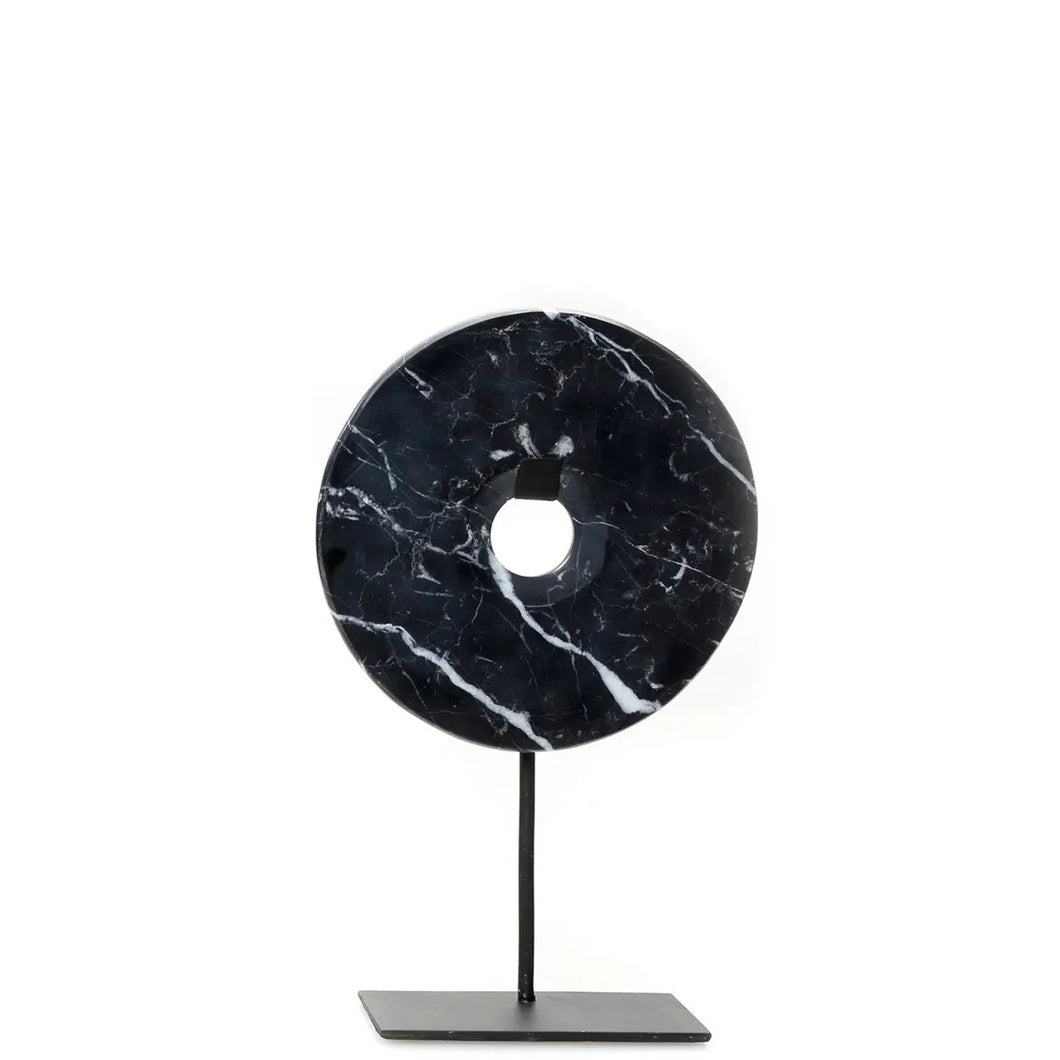 THE MARBLE DISC ON STAND - BLACK - M