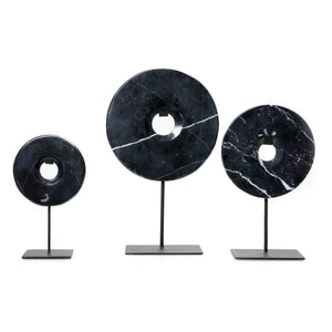 THE MARBLE DISC ON STAND - BLACK - L