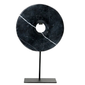THE MARBLE DISC ON STAND - BLACK - L