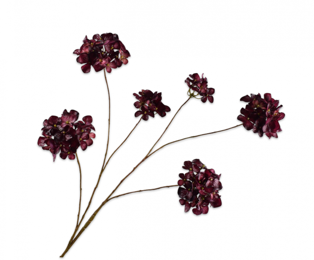 HYDRANGEA SPRAY BURGUNT RT 115CM
