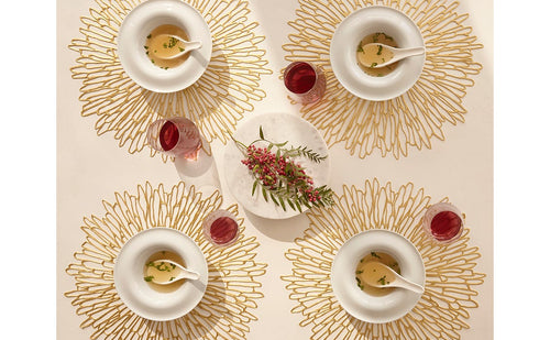 BLOOM ROUND PLACEMATS GILDED