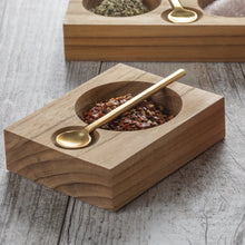 Load image into Gallery viewer, TEAK CELLAR WITH GOLD SPOON