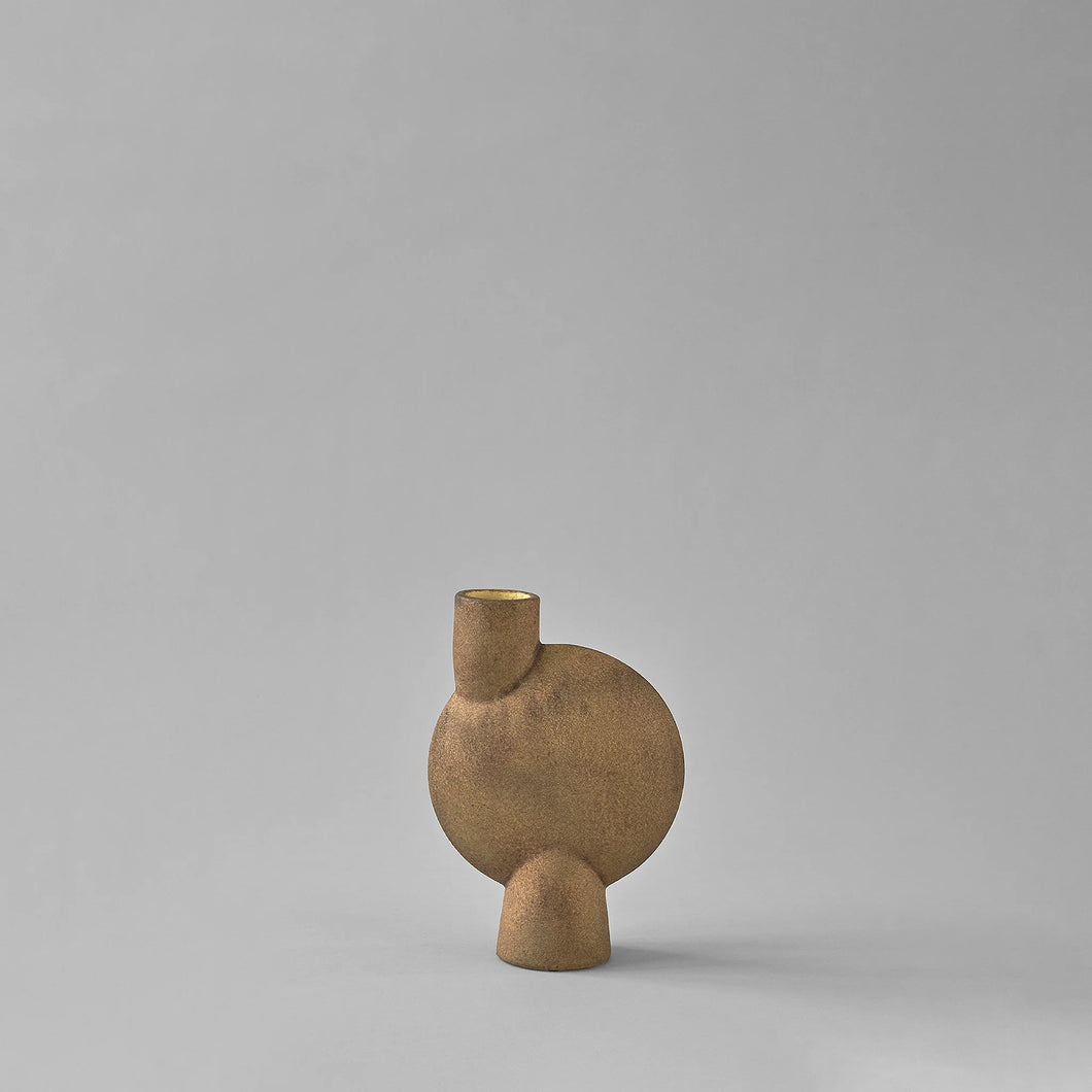 SPHERE VASE BUBL, MEDIO - OCHER