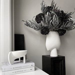SPHERE VASE SQUARE, BIG - BONE WHITE
