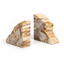 Load image into Gallery viewer, PETRIFIED WOOD BOOKENDS-LIGHT