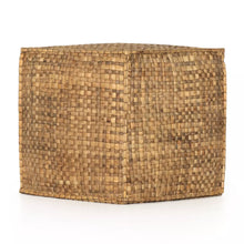 Load image into Gallery viewer, BASIN SQUARE POUF-NATURAL WATER HYCINTH