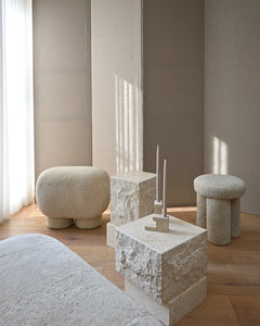 TEMPLE COFFEE TABLE , TALL - LIMESTONE