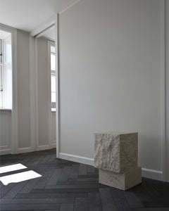 TEMPLE COFFEE TABLE , TALL - LIMESTONE