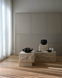 TEMPLE COFFEE TABLE, LOW- LIMESTONE
