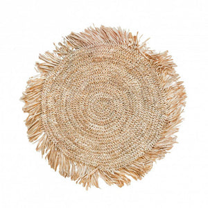 THE FRINGE RAFFIA PLACEMAT ROUND - NATURAL