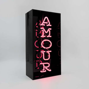 AMOUR GLASS NEON SIGN - BLACK ACRYLIC