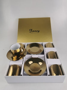 S/6 BOXES 6 TEA CUPS GOLD