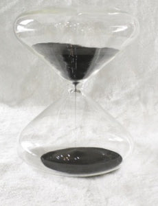 GLASS SANDTIMER BLACK SAND (30min)