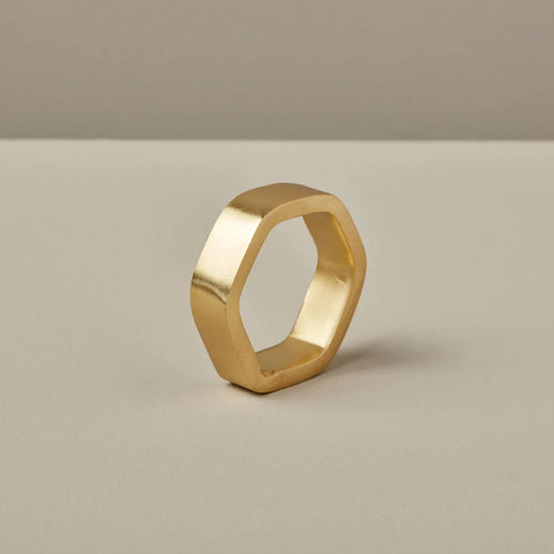 HEXAGON NAPKIN RING, GOLD