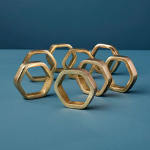 Load image into Gallery viewer, HEXAGON NAPKIN RING, GOLD
