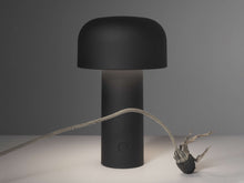 Load image into Gallery viewer, BELLHOP - PORTABLE LED TABLE LAMP WITH USB CHARGER MATT BLACK