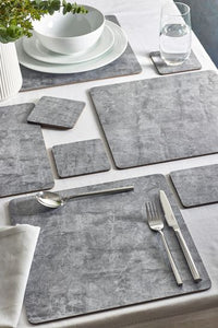 GREY MARBLE PLACEMAT WITH GREY TRIM, SET OF 4