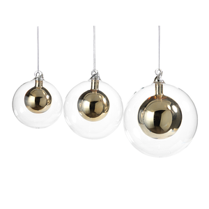 DOUBLE GLASS BALL ORNAMENT - GOLD - SMALL