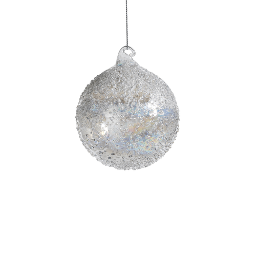 LUSTER BEADED ORNAMENT - WHITE - SMALL