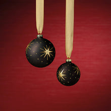 Load image into Gallery viewer, GOLD AND BLACK STAR DESING ORNAMENT 3&quot;, MIN 12