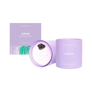 CALM SPA CRYSTAL MANIFESTATION CANDLE - TUBEROSE SCENTED WITH BLUE AGATE