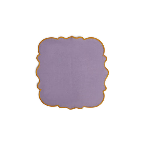 SET 2 NAPKIN LILAC 45X45 OCRA RIM
