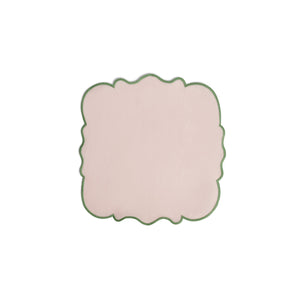 SET 2 NAPKIN PINK 45X45 GREEN RIM