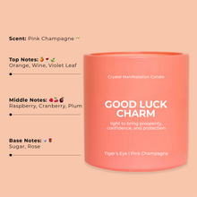 Load image into Gallery viewer, &quot;GOOD LUCK CHARM&quot; CRYSTAL MANIFESTATION CANDLE