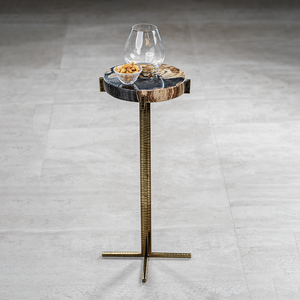 FORTALEZA PETRIFIED WOOD COCKTAIL TABLE, ROUND
