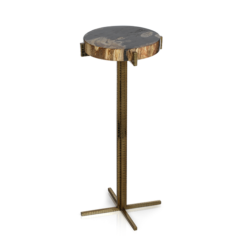 FORTALEZA PETRIFIED WOOD COCKTAIL TABLE, ROUND