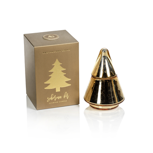 SIBERIAN FIR TREE CANDLE JAR IN GIFT BOX - GOLD