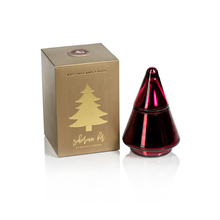 Load image into Gallery viewer, SIBERIAN FIR TREE CANDLE JAR IN GIFT BOX - BURGUNDY