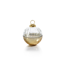 Load image into Gallery viewer, ETCHED GLASS ORNAMENT BALL SCENTED CANDLE - LARGE - CLEAR / GOLD