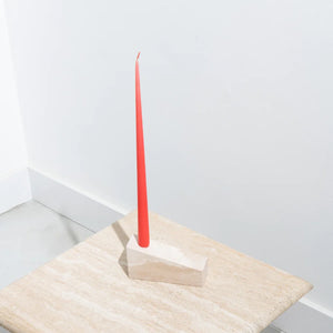 TRAVERTINE CANDLE HOLDER, 'STELLAR'