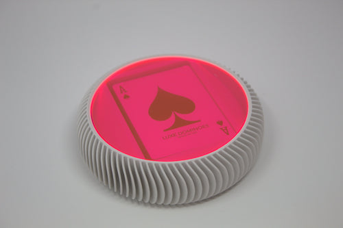 LA REDONDA-LUXE CARD WHITE WITH NEON PINK