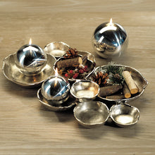 Load image into Gallery viewer, CLUSTER OF NINE ROUND SERVING BOWLS - NICKEL