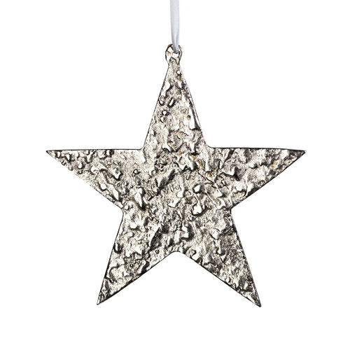 RAW ALUMINUM STAR ORNAMENT - NICKEL - LARGE