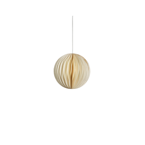 WISH PAPER SMALL DECORATIVE BALL ORNAMENT - IVORY WITH GOLD GLITTER EDGES
