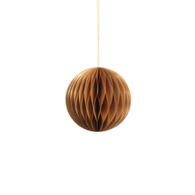 Load image into Gallery viewer, WISH PAPER DECORATIVE BALL ORNAMENT - GOLD WITH GOLD GLITTER EDGES - MEDIUM