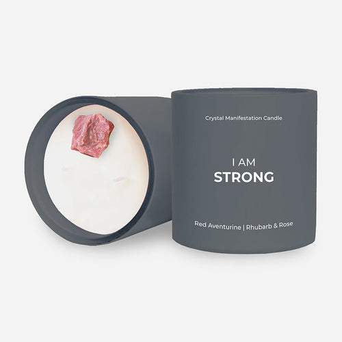 I AM STRONG CRYSTAL MANIFESTATION CANDLE