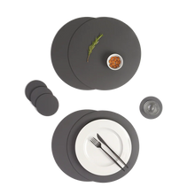 Load image into Gallery viewer, RUCA ROUND PLACEMAT GRAFITE (GREY 80 ) (SET OF 4)
