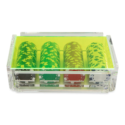 LA FICHA LUXE POKER CHIP SET, NEON GREEN