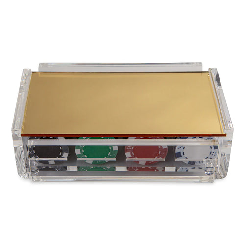 LA FICHA LUXE POKER CHIP SET, GOLD MIROR