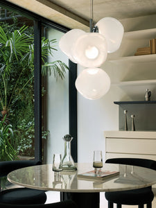 MELT CHANDELIER MINI OPAL/SILVER LED