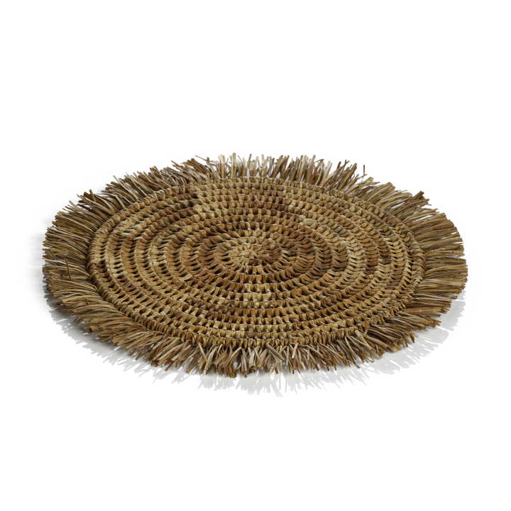 TROPICAL PANDAN FRINGED PLACEMAT - ROUND