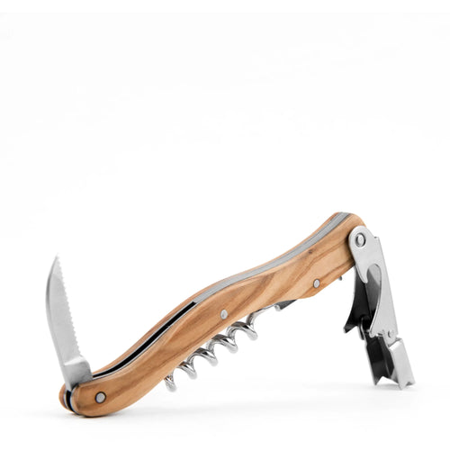 FRENCH DRY GOODS OLVEWOOD CORKSCREW IN LEATHER POUCH