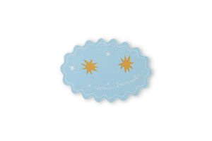 LIGHT BLUE PLAC A COSMIC BANQUET 48X35