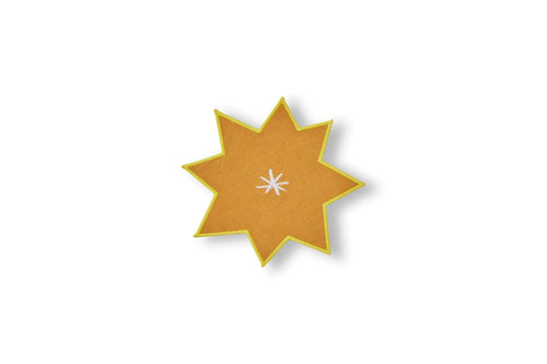 SHAPED COASTER YELLOW - STAR 15X15