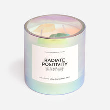 Load image into Gallery viewer, &quot;RADIATE POSITIVITY&quot; CRYSTAL MANIFESTATION CANDLE